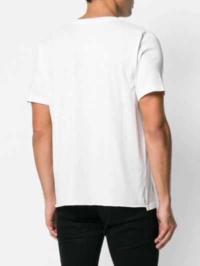 Shop Saint Laurent Faded Slogan Print T-shirt In White