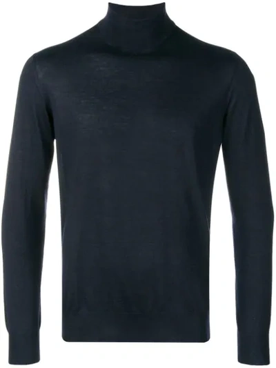 Shop Cruciani Roll-neck Fitted Sweater In Blue