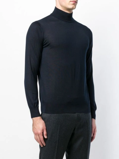 Shop Cruciani Roll-neck Fitted Sweater In Blue