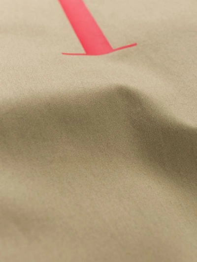 Shop Valentino Logo Print Trench Coat - Neutrals