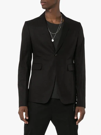 Shop Rick Owens Rip Stop Tailored Suit Jacket In Black