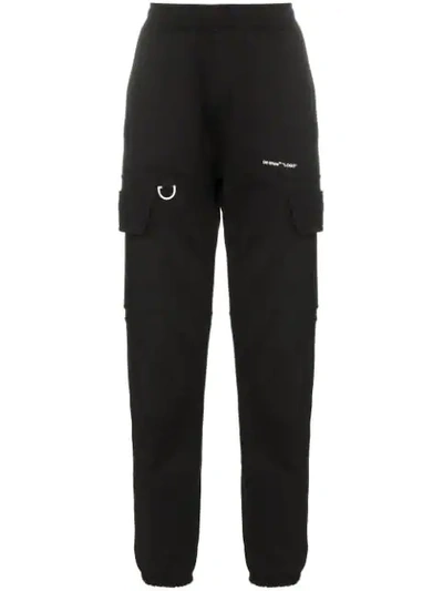 Shop Off-white Logo Cargo Trousers In Black