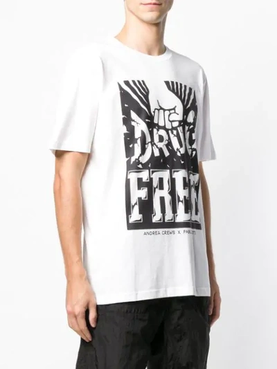 Shop Andrea Crews Drug Free T-shirt In White