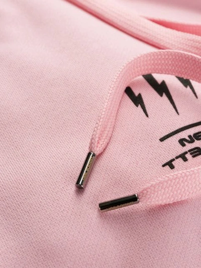 Shop Neil Barrett Triptych Thunder Hoodie In Pink