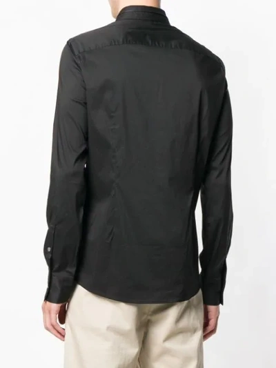 Shop Emporio Armani Logo Embroidered Shirt In Black