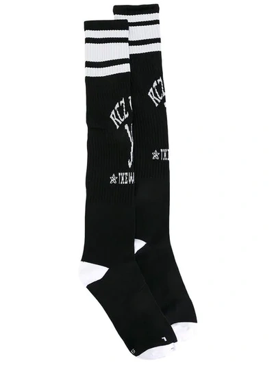 Shop Ktz Logo Print Knitted Socks In Black