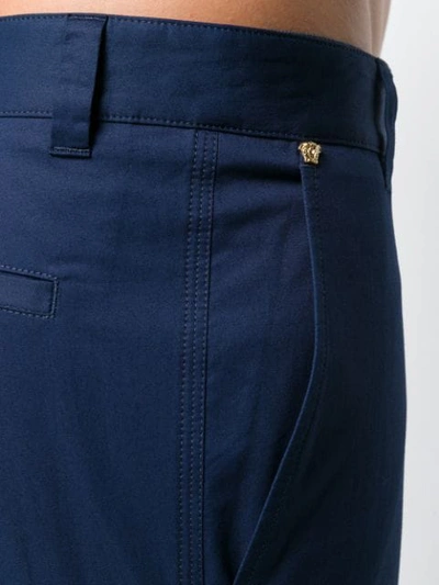 Shop Versace Straight-leg Chinos In Blue