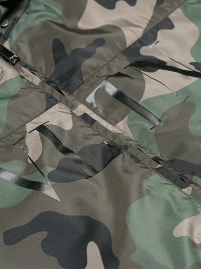 Shop Valentino Camouflage Jacket In Green