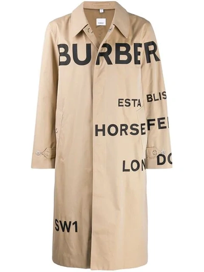 Shop Burberry Horseferry Logo Trench Coat In Neutrals