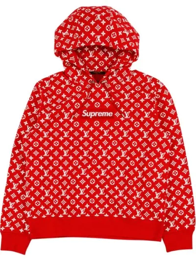 Supreme X Louis Vuitton Hoodie In Red