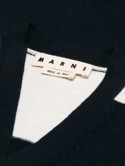 Shop Marni Contrasting Panel Cardigan - Blue