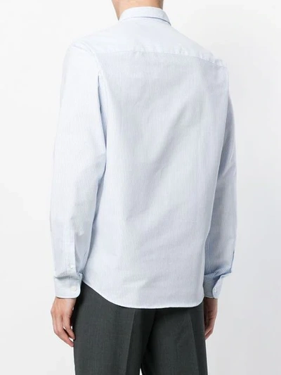 Shop Ami Alexandre Mattiussi Button-down Smiley Patch Shirt In Blue