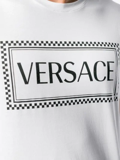 Shop Versace Logo T-shirt In White