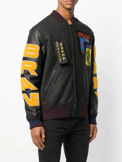 Shop Diesel Varsity Bomber Jacket In Black