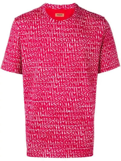 Shop Missoni Logo T-shirt In Red