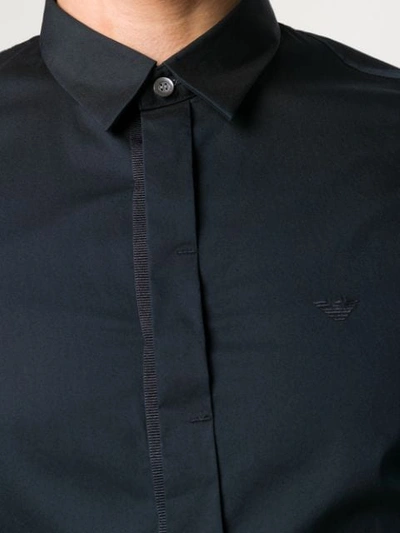 Shop Emporio Armani Classic Button Shirt In Blue