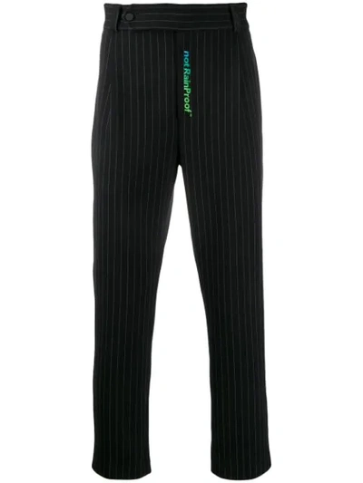 Shop Styland Pinstripe Tailored Trousers In Black