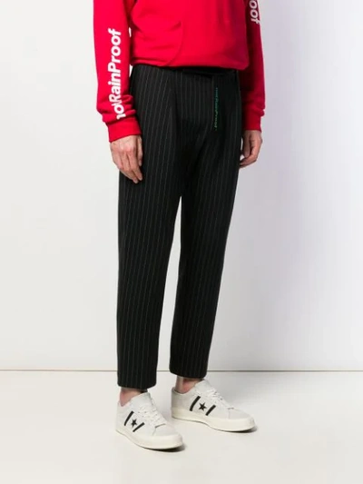 Shop Styland Pinstripe Tailored Trousers In Black