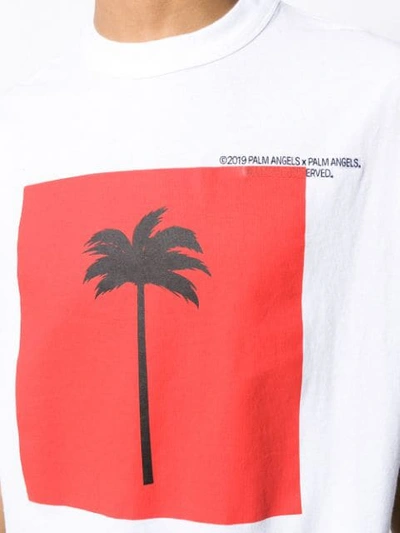 Shop Palm Angels Palm Tree Printed T-shirt - White