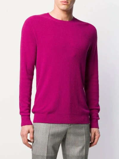 Shop Drumohr Ribbed Knit Crew Neck Sweater In Pink