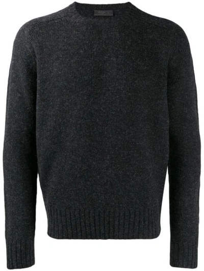 Shop Prada Shetland Jumper In Grey