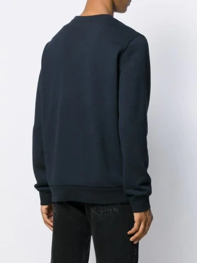 Shop Apc Logo Crew Neck Sweatshirt In Blue