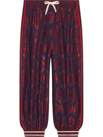Shop Gucci Bi-material Harem Style Pant In Red
