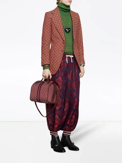 Shop Gucci Bi-material Harem Style Pant In Red