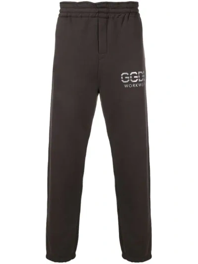 Shop Golden Goose Logo Track Trousers In Grey