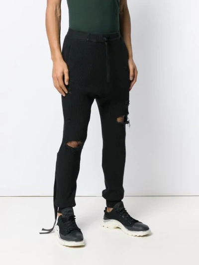 Shop Ben Taverniti Unravel Project Distressed Track Trousers In Black