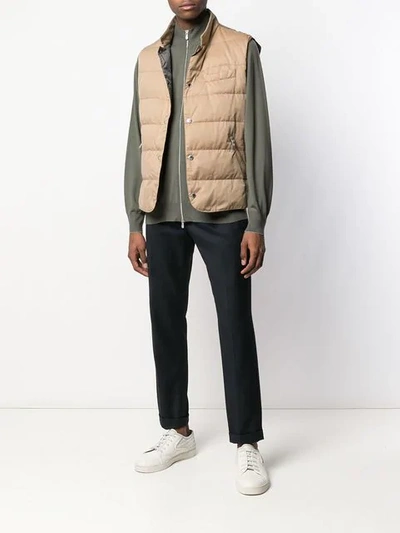 Shop Brunello Cucinelli Padded Gilet In Neutrals