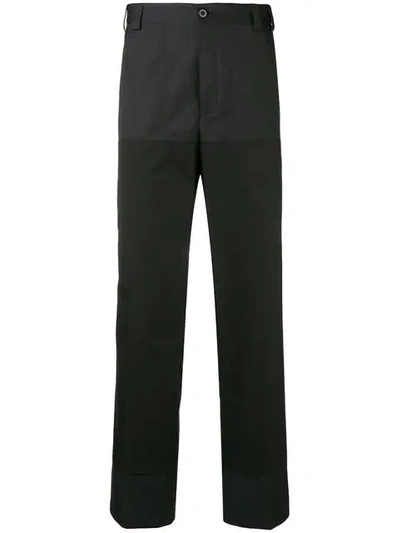 Shop Lanvin Mix Pattern Straight Trousers In Black