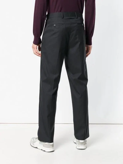 Shop Lanvin Mix Pattern Straight Trousers In Black