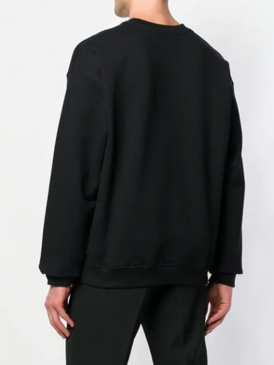 Shop Versace Logo Embroidered Sweatshirt In Black