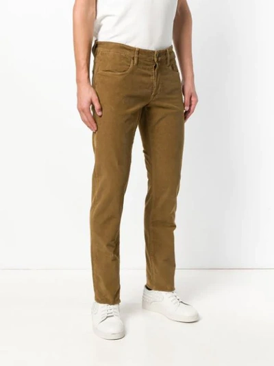 Shop Siviglia Slim Fit Trousers In Brown