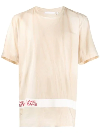 Shop Helmut Lang Printed Logo T-shirt In Neutrals