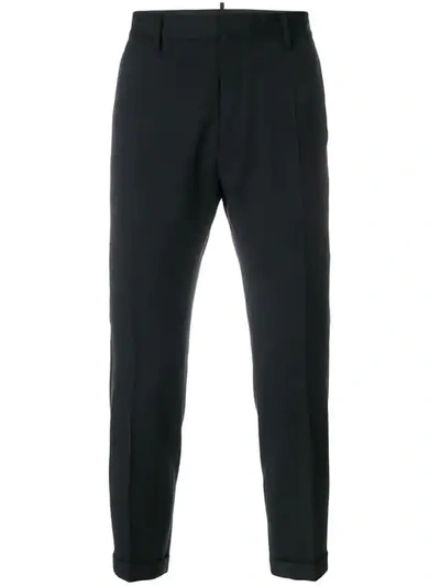 Shop Dsquared2 Tailored Cropped Trousers In Black