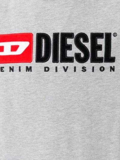 Shop Diesel Logo Appliqué T-shirt In Grey