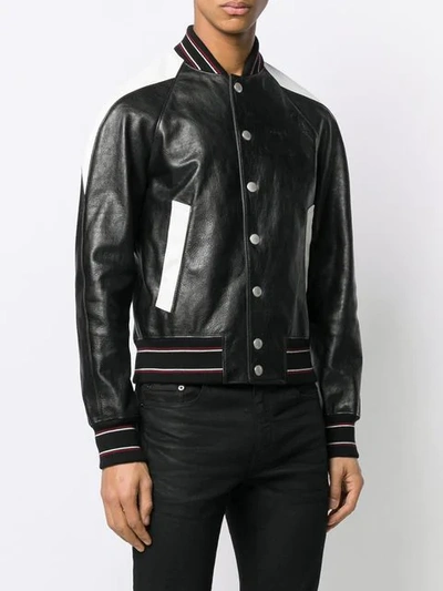 Shop Givenchy Contrast Panels Bomber Jacket In Black