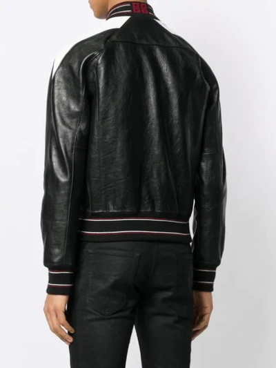 Shop Givenchy Contrast Panels Bomber Jacket In Black