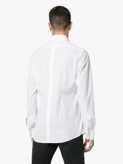 Shop Dolce & Gabbana Logo Label Cotton Shirt In White