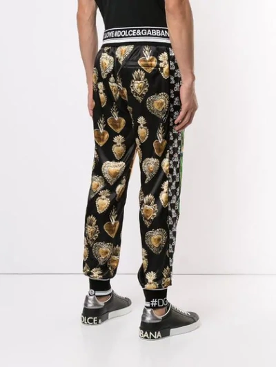 Shop Dolce & Gabbana Tropical Dg King Track Trousers In Green