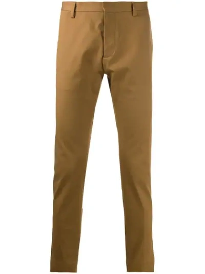 Shop Dsquared2 Slim-fit Tailored Trousers In Brown