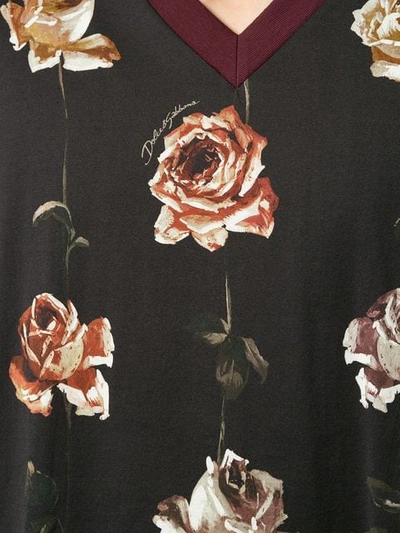 Shop Dolce & Gabbana Floral Short-sleeve T-shirt In Black