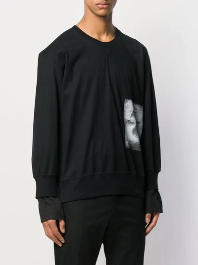 Shop Ann Demeulemeester Printed Layered Sweatshirt In Black
