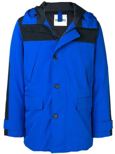 Shop Kenzo Padded Rain Coat In Blue