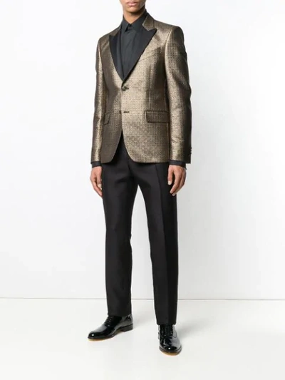 Shop Givenchy Monogram Jacquard Blazer In Gold