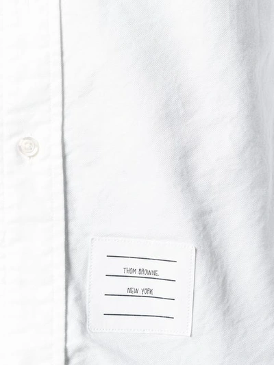 Shop Thom Browne Striped Sleeved Shirt In 960 White