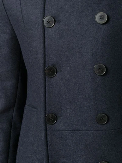 Shop Valentino Double Breasted Peacoat In Blue