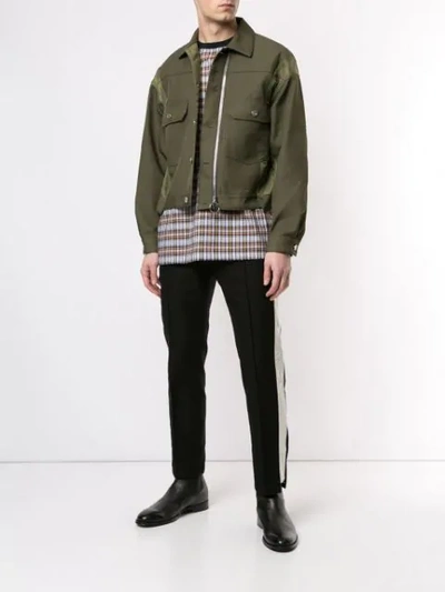 Shop Wooyoungmi Button Bomber Style Jacket In Green